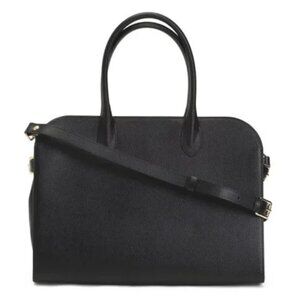 NWT ✅ Claudia Firenze Italian Leather Side Buckle Satchel BLACK✨ NEW WITH TAG